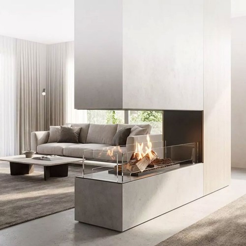Semineu cu bioetanol pentru interior Planika, FORMA FIREPLACE WITH FLUE CONNECTION